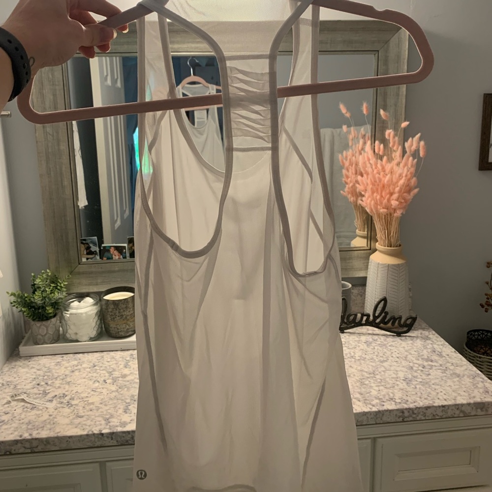 Lulu lemon white sheer top size 4